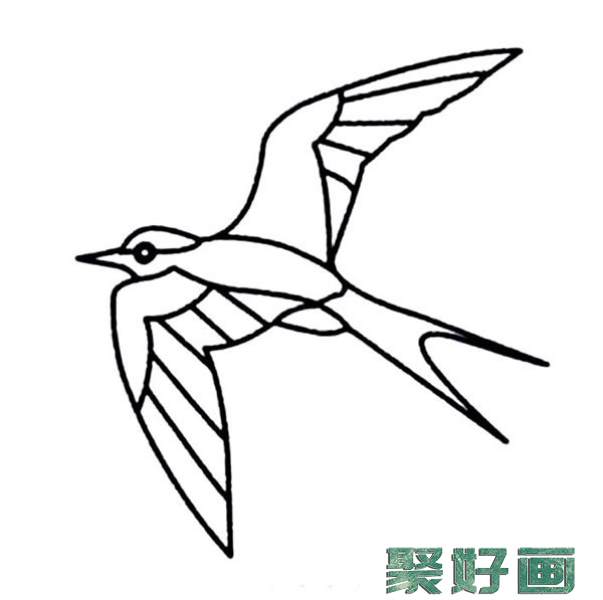 简笔画小燕子，飞行的小燕子简笔画图片11
