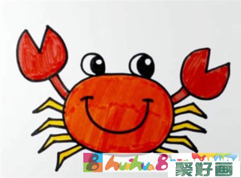 简笔画螃蟹的画法步骤图片