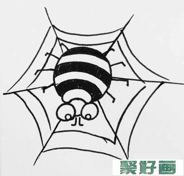 简笔画蜘蛛的画法步骤图解