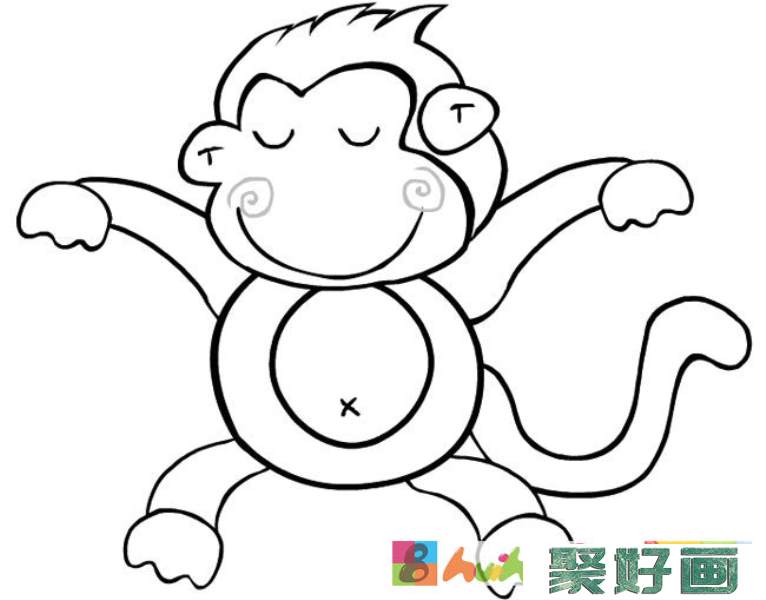 儿童简笔画图片：可爱的猴子