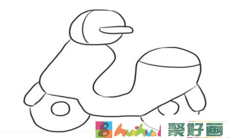 摩托车怎么画简笔画