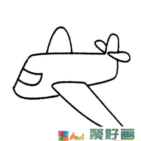 飞机简笔画de画法步骤图片
