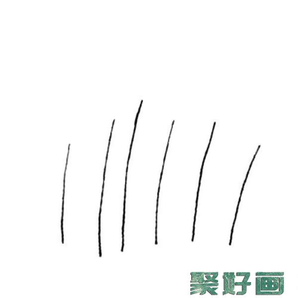 1.根据风向画出茎。