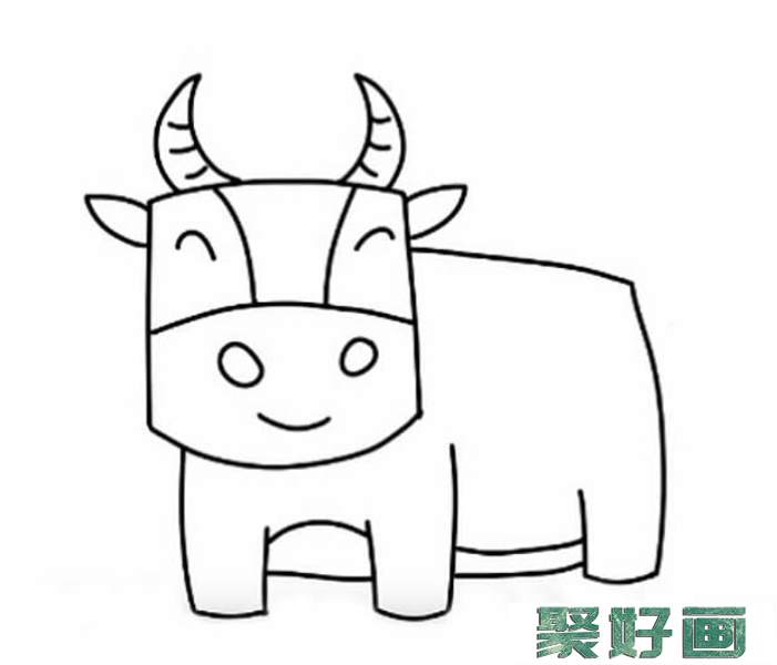 大黄牛简笔画的画法步骤图