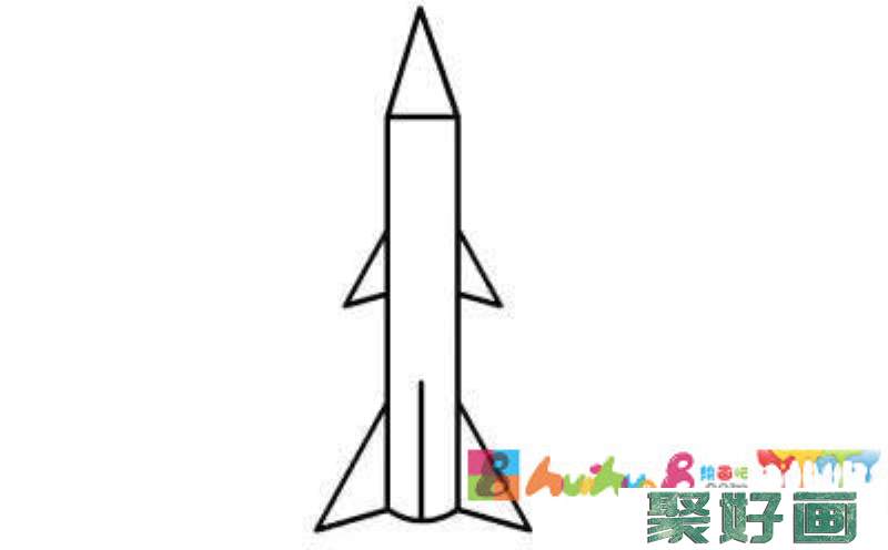 火箭+卫星简笔画步骤图片