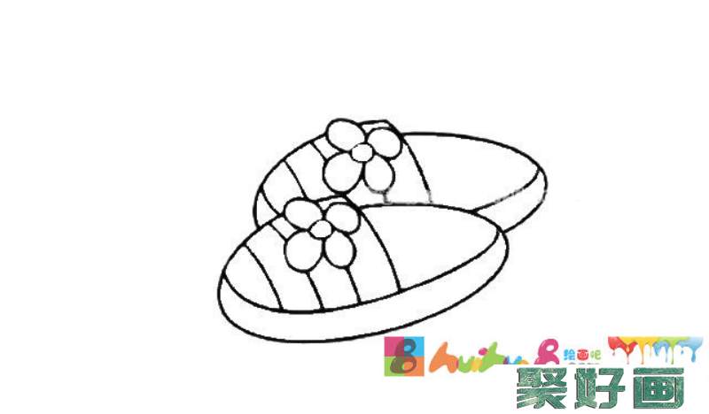 儿童学画粉色拖鞋简笔画步骤教程