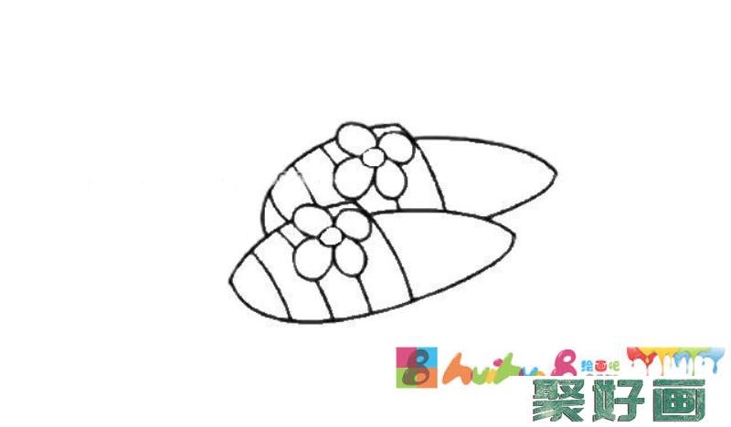 儿童学画粉色拖鞋简笔画步骤教程