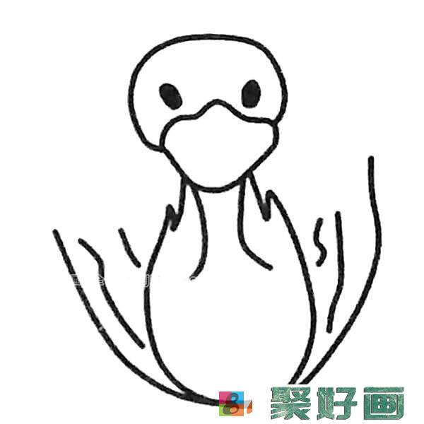 可爱的小天鹅简笔画2