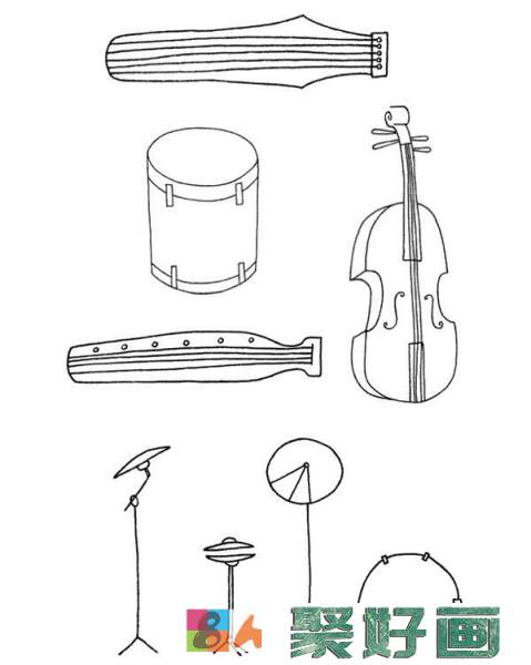 乐器简笔画图片大全