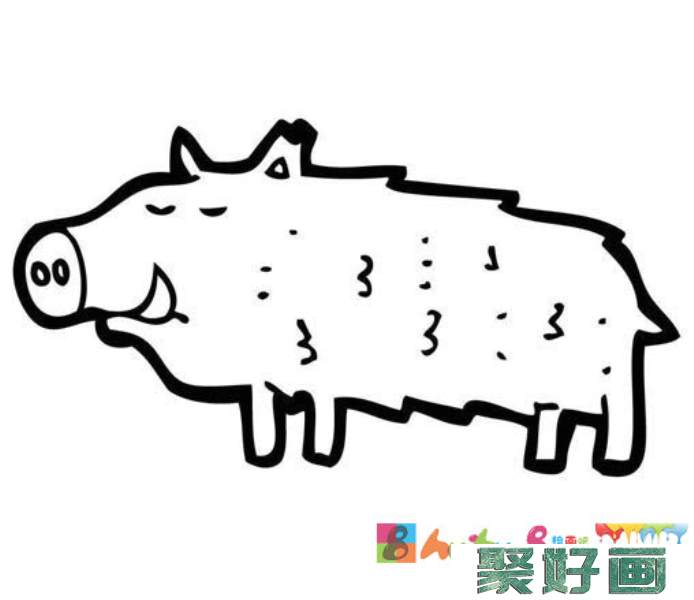 卡通疣猪简笔画,疣猪的卡通画法图片