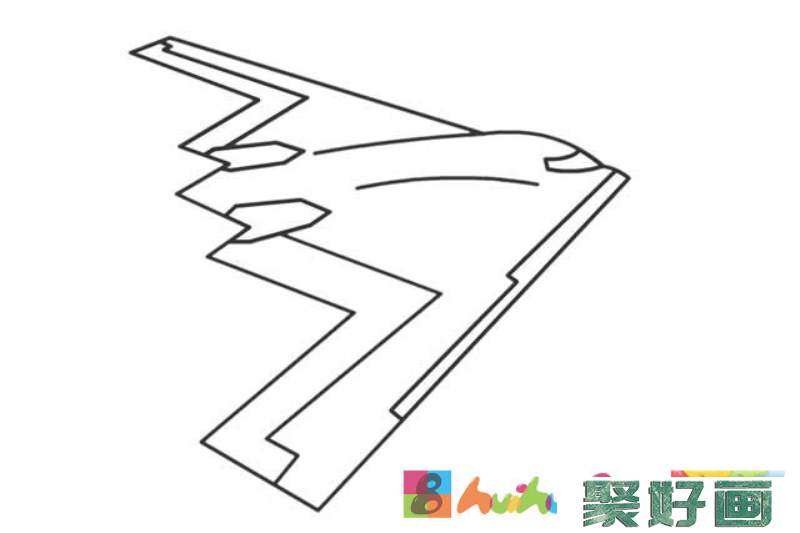 B2轰炸机简笔画画法图片
