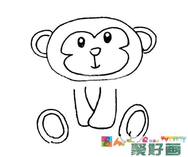 可爱的猴子简笔画步骤图片