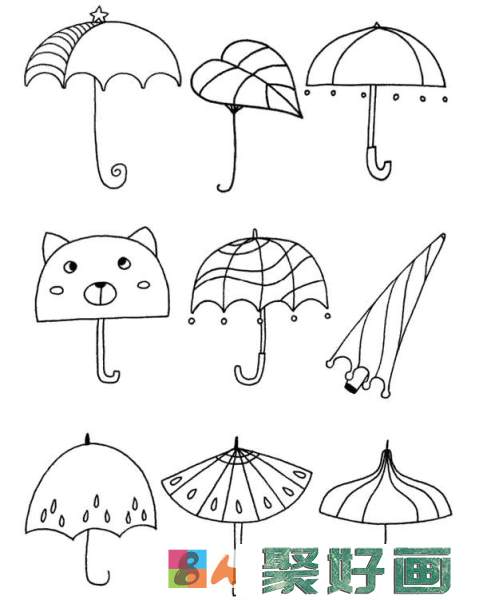 雨伞简笔画图片大全