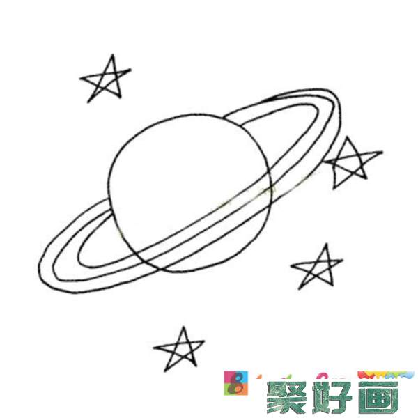 人造卫星简笔画儿童画