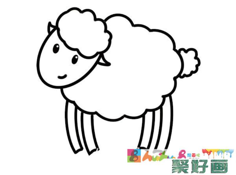 卡通简笔画绵羊的画法步骤图片