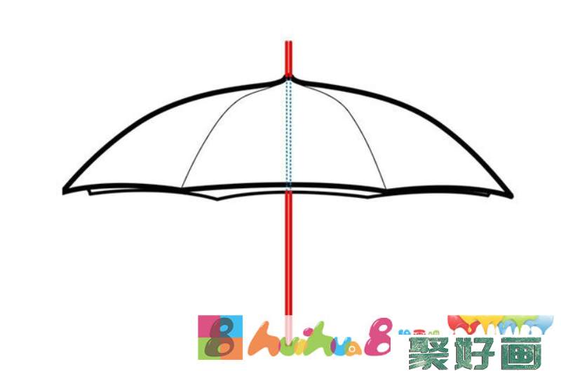 雨伞简笔画步骤图