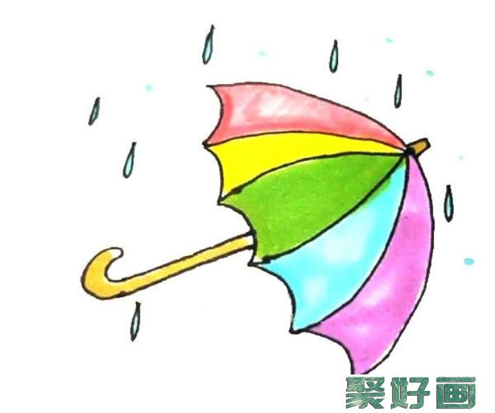 漂亮的雨伞简笔画