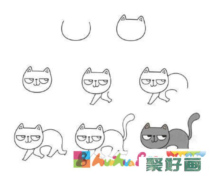 万圣节小猫简笔画