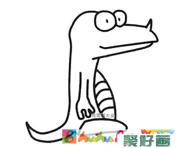 一组卡通恐龙简笔画图片