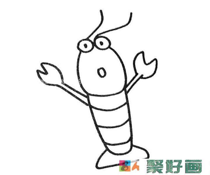6款卡通虾的简笔画图片