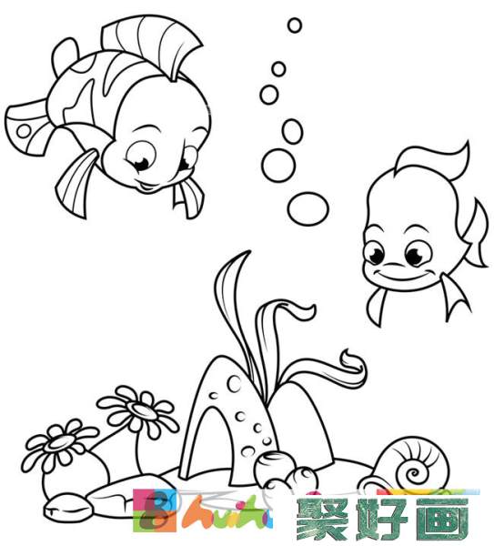 海底世界简笔画之四款可爱的珊瑚鱼简单画法