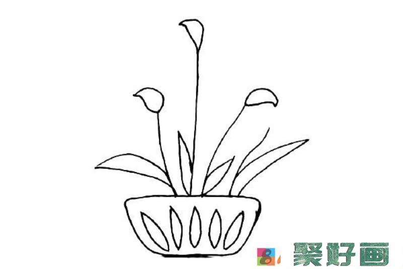 绿植花卉盆栽简笔画