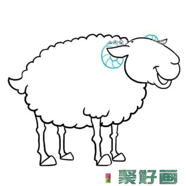 绵羊怎么画简笔画步骤图