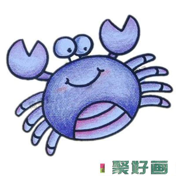 螃蟹简笔画彩色图片