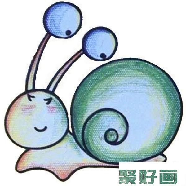 蜗牛简笔画涂色图片