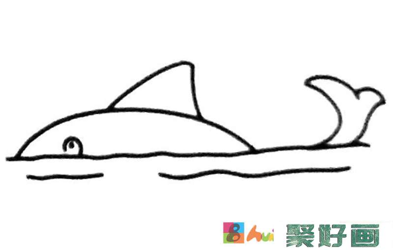 6款卡通鲨鱼简笔画图片