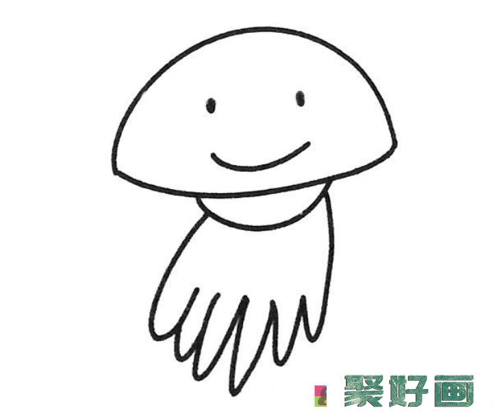 简单的卡通水母简笔画图片