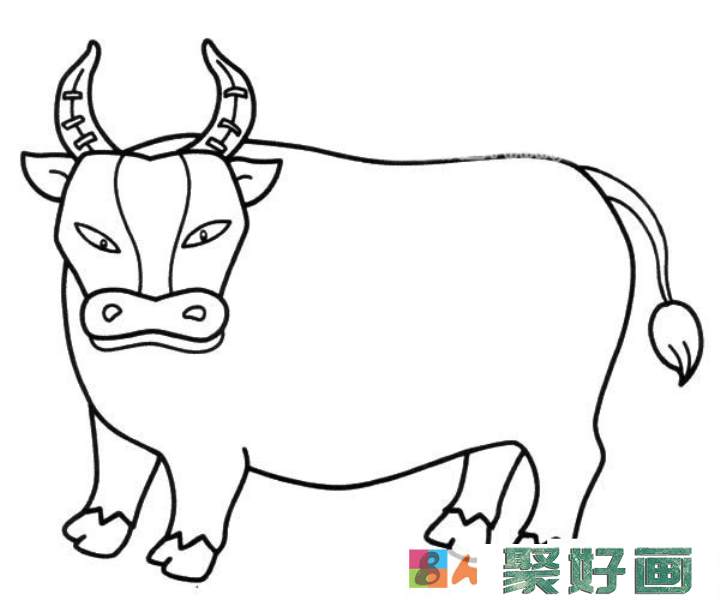 健壮的黄牛简笔画1