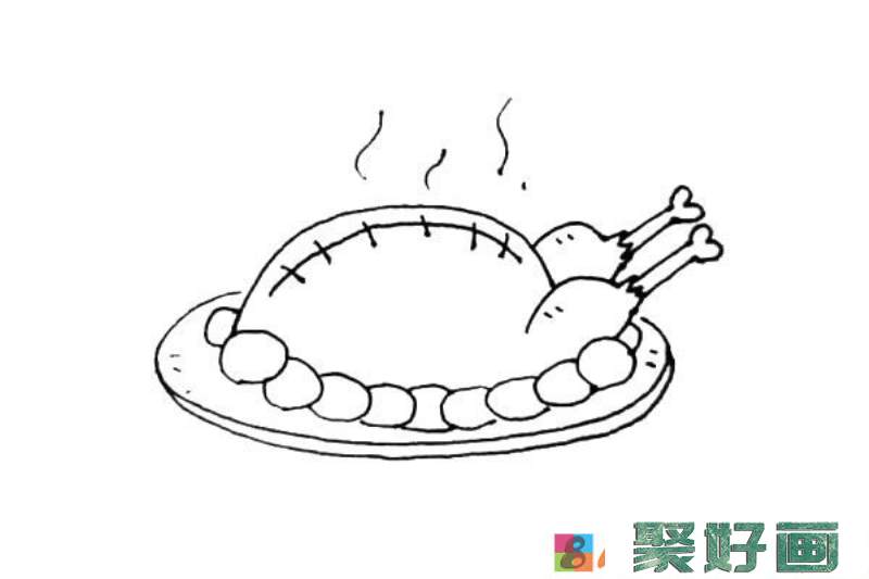 美味的火鸡简笔画