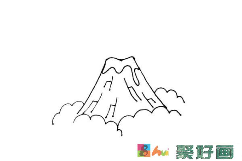 火山爆发简笔画