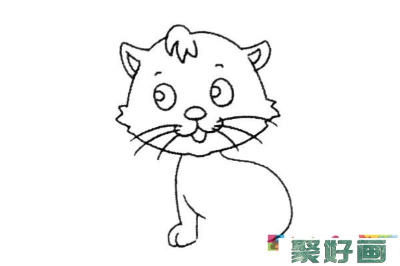 开心的小猫咪简笔画