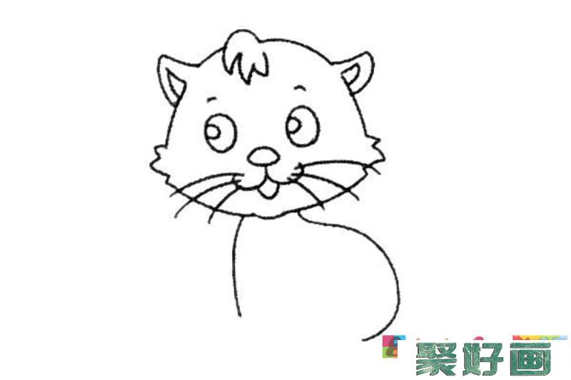 开心的小猫咪简笔画