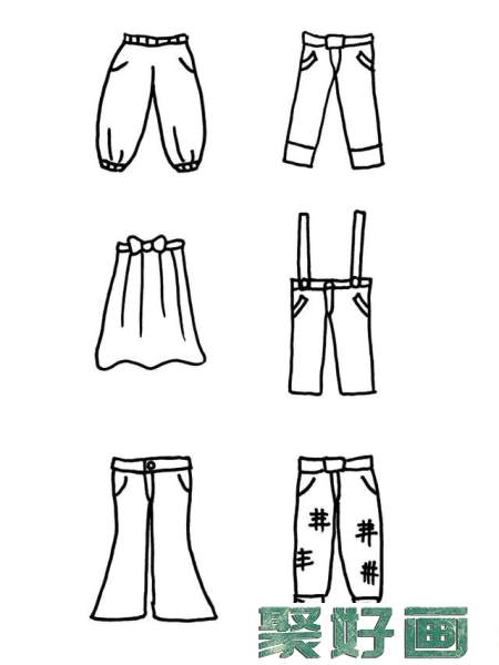 卡通衣服服装简笔画