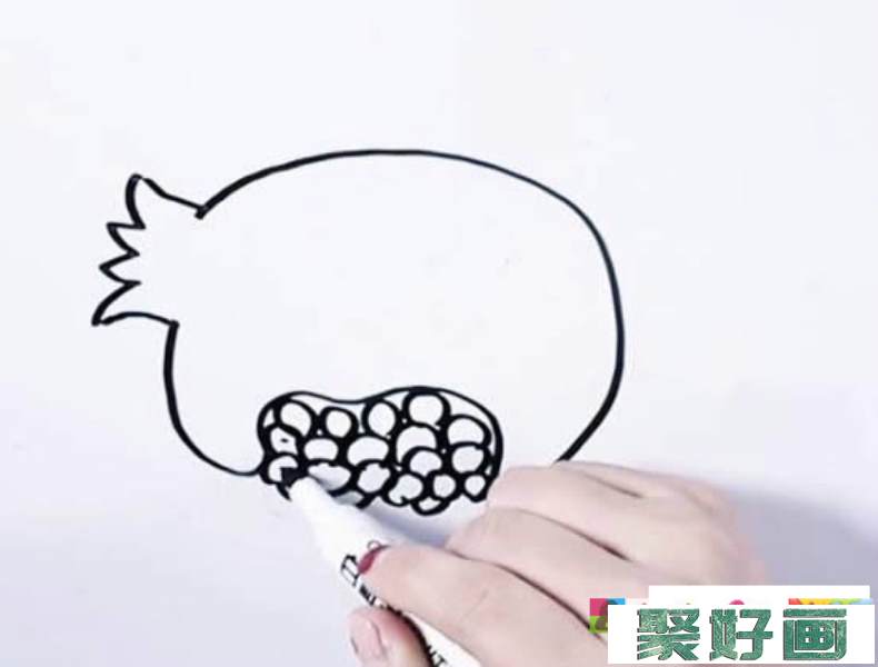 石榴简笔画图片