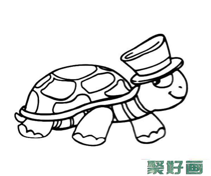 帅气的乌龟先生简笔画图片_卡通乌龟的简单画法