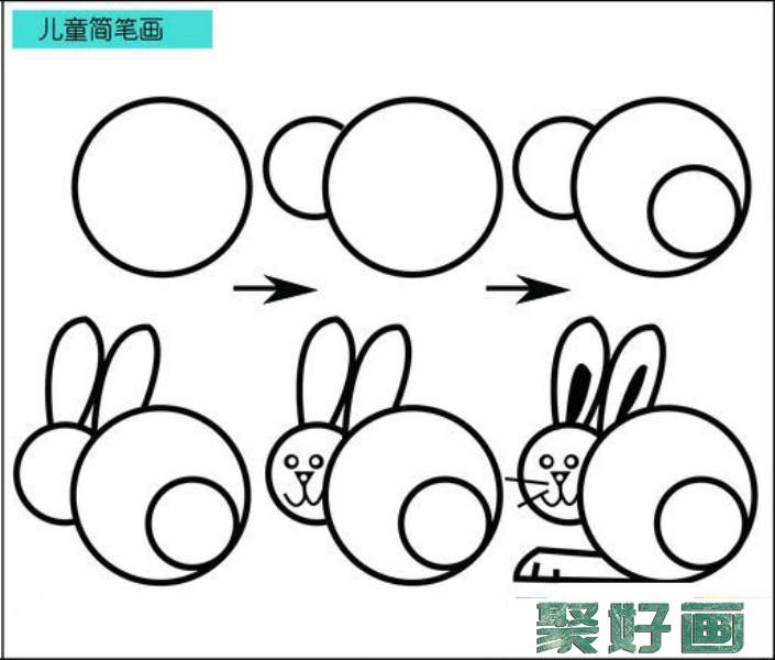 儿童简笔画图片：大兔子的画法
