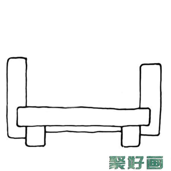 2.画沙发的扶手，也是长方形的。