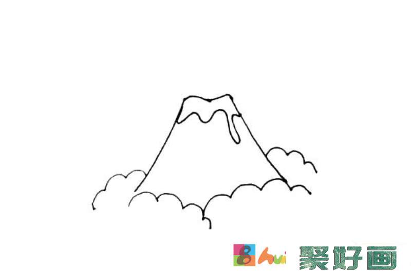 火山爆发简笔画