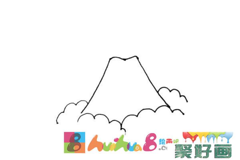 火山爆发简笔画