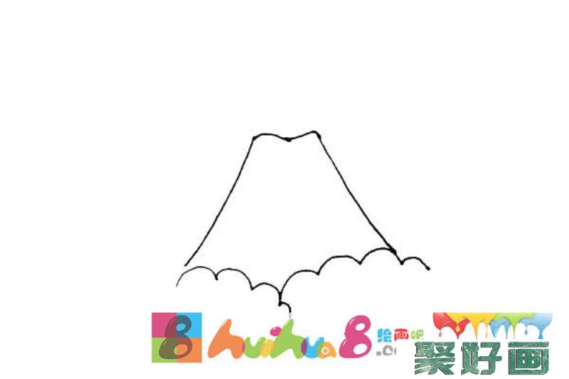 火山爆发简笔画