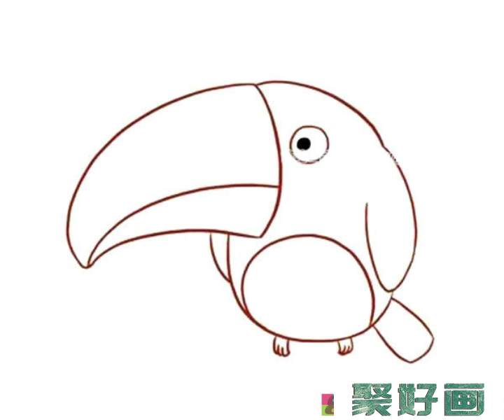 可爱的啄木鸟简笔画