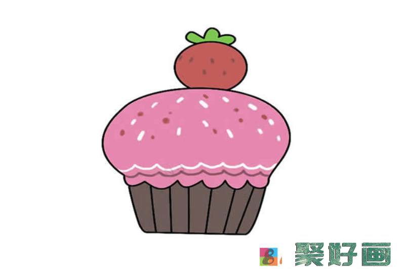 草莓蛋糕简笔画
