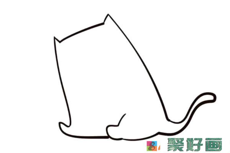 小猫钓鱼简笔画