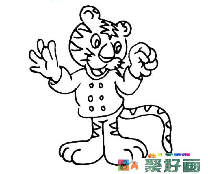 幼儿简笔画：好笑的老虎