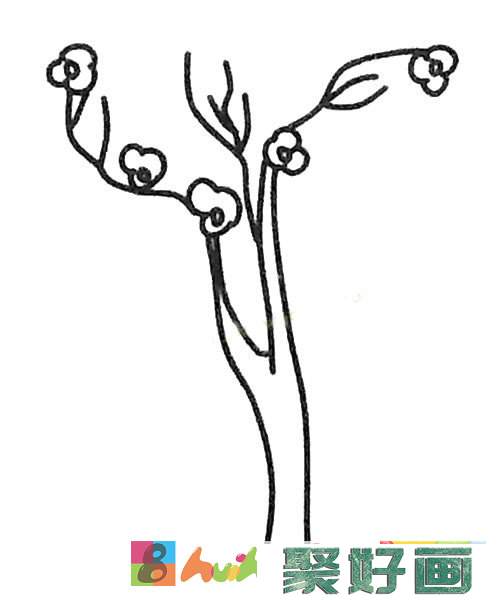 儿童简笔画大全 不同的桃树简笔画画法