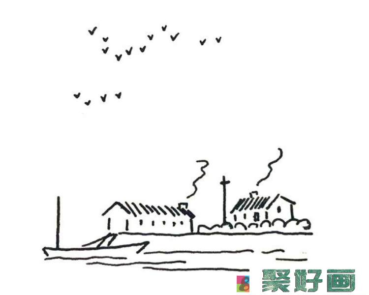 超有意境的风景简笔画9